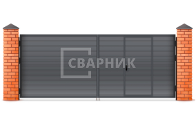 Распашные алюминиевые ворот Алютех 2250×2000 СВВ-5541