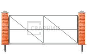 Ворота промышленные секционные откатные гаражные 2250×2750 СВВ-6369