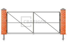 Каркас ворот распашных 2250×3000 СВВ-5995