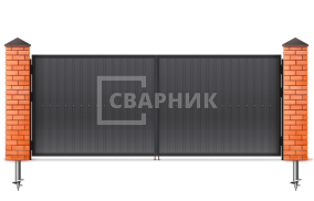 Распашные ворота из профлиста 3000×2750 СВВ-6486