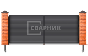 Распашные ворота на сваях 2750×2500 СВВ-5932