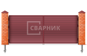 Ворота распашные на винтовых сваях 1500×2250 СВВ-5955
