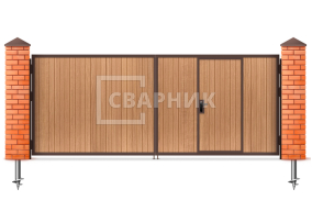 Распашные ворота из дерева 1500×1750 СВВ-6718
