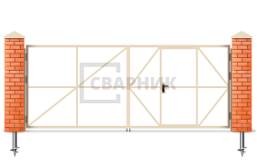 Каркас ворот распашных под евроштакетник 2000×2250 СВВ-6067