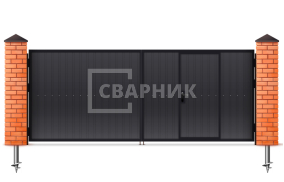 Металлические ворота из профлиста 2250×3000 СВВ-6507