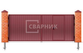 Ворота распашные на сваях 2750×1750 СВВ-5975