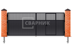 Распашные ворота на винтовых сваях 3000×2750 СВВ-5979