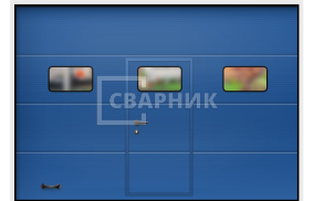 Секционные ворота с окнами 2500×2500 СВВ-8088