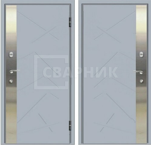 Дверь металлическая однопольная с двумя замками уличная на заказ ДВ-302 — фото 1