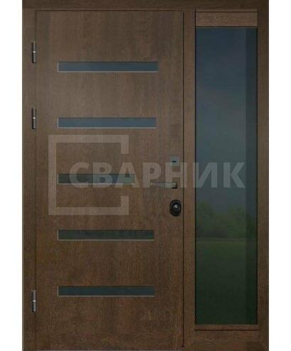 Дверь полуторка со стеклом элитная с отделкой МДФ недорого ДВ-387 — фото 1