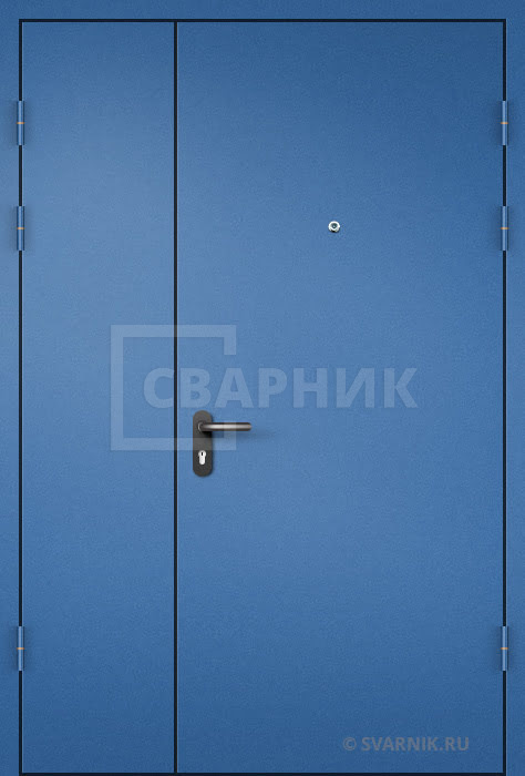 Дверь тамбурная с отделкой порошковым напылением и МДФ — фото 1