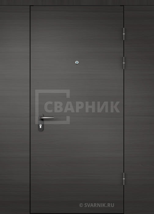 Дверь в тамбур глухая с перегородкой МДФ — ламинат ДТ-52 — фото 1
