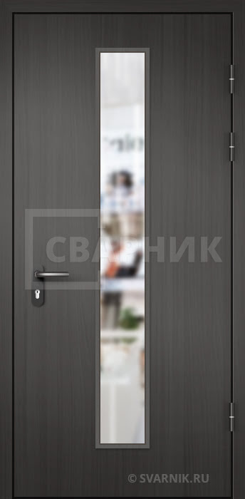 Дверь в тамбур со стеклом венге в офис ДТ-132 — фото 1