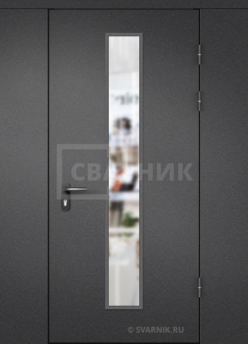 Дверь тамбурная остекленная с перегородкой порошок — порошок ДТ-141 — фото 1